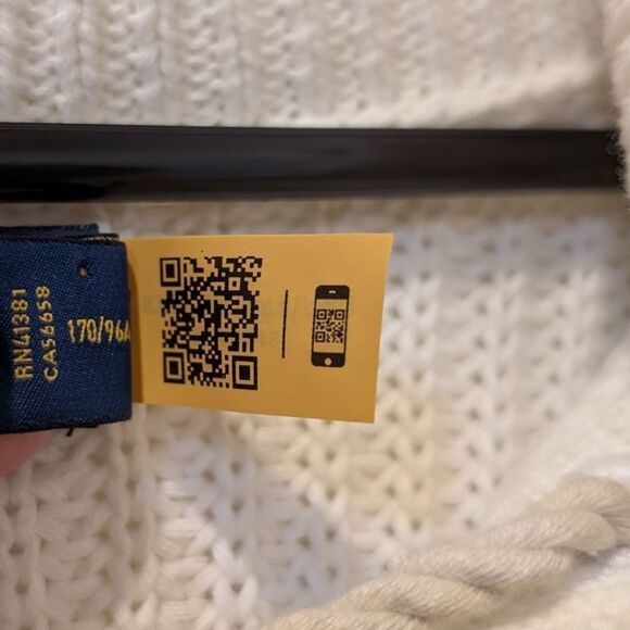 Polo Ralph Lauren O Lace Up Striped Knit Sweater in Cream and Navy Women's Large - Picture 9 of 10